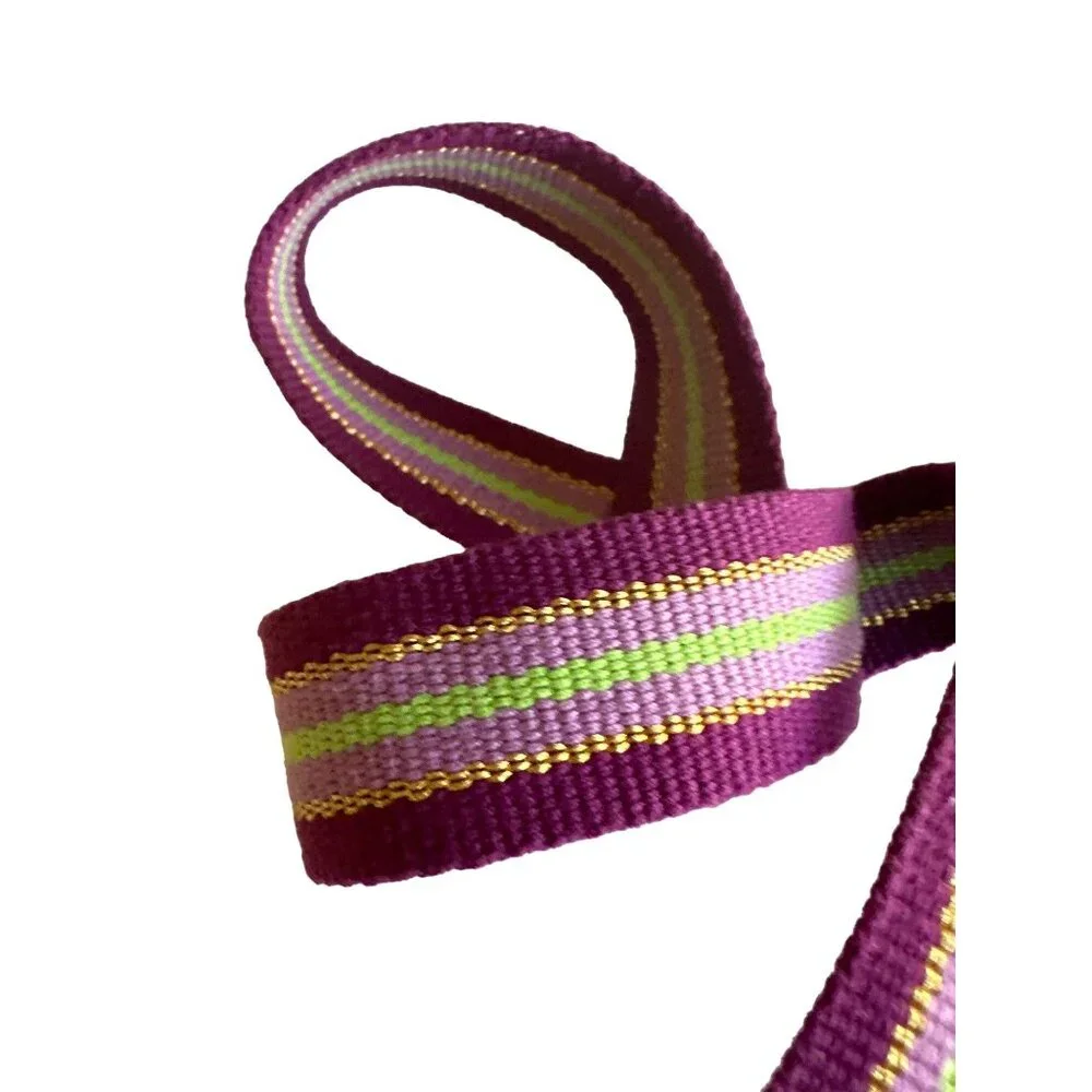 Coogi Vintage 1980s Child Adjustable‎ Belt Purple Gold Metallic